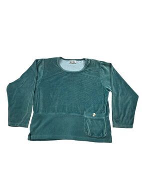 SomeWhat Funky Vintage Turquoise Velour Maxi Skirt and Top Set, Sizes M, L